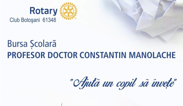 Trei elevi din Botoșani au primit burse școlare de la ROTARY CLUB BOTOȘANI