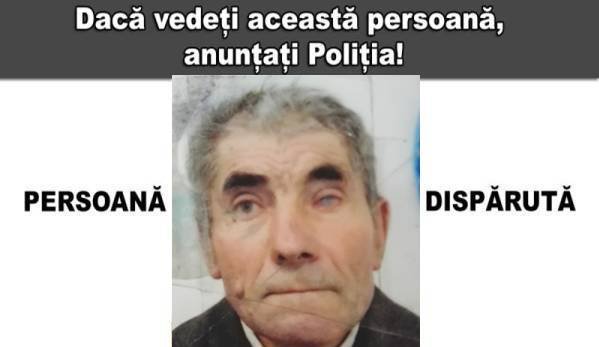 Bătrân căutat cu polițita după ce a dispărut de la domiciliu