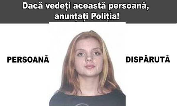 Aţi văzut această persoană sau cunoaşteţi date despre ea? Sunaţi urgent la Poliţie!