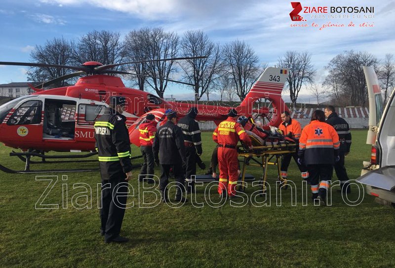 Elicopterul SMURD solicitat de urgență la Dorohoi pentru un bărbat în vârstă de 67 de ani - FOTO
