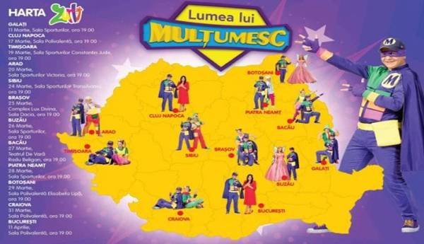 Gașca Zurli vine la Botoșani cu spectacolul „LUMEA LUI MULȚUMESC”