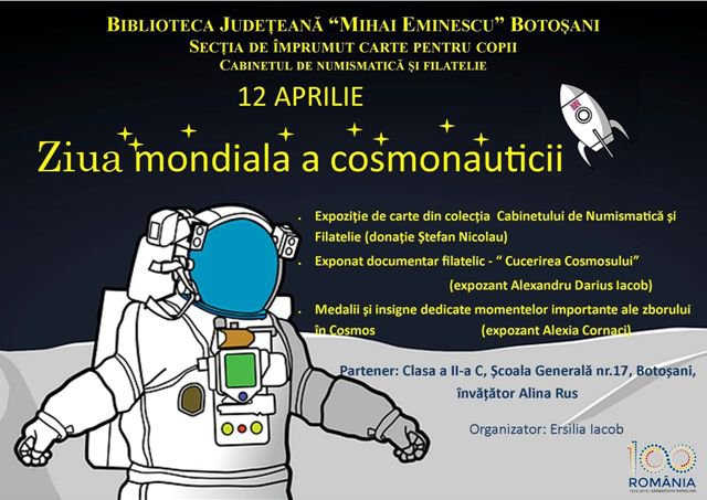 Ziua mondială a cosmonauticii sărbătorită la Biblioteca Județeană Botoșani