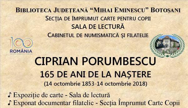 Vernisaj la Biblioteca Județeană „Mihai Eminescu” Botoșani - Ciprian Porumbescu – 165 ani de la naștere