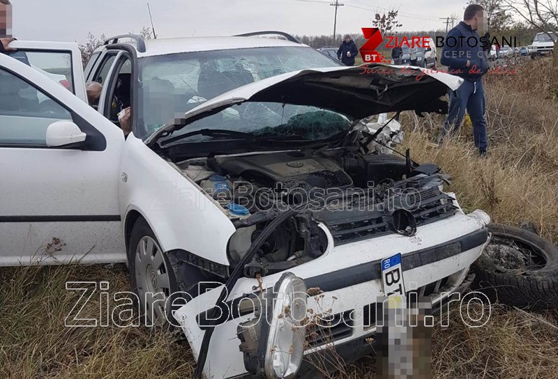Accident grav la Darabani! Trei persoane rănite după impactul a două mașini - FOTO