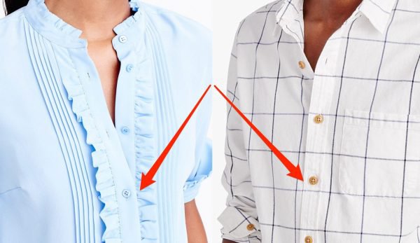 Tu știi de ce nasturii de pe hainele femeilor sunt cusuți pe partea stângă și cei de pe îmbrăcămintea bărbaților pe partea dreaptă?