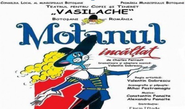 Motanul încălțat, duminică la Teatrul „Vasilache”