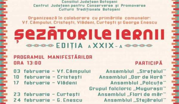 „Șezătorile iernii” manifestare culturală de tradiţie în județul Botoșani ajunsă la ediția a XXIX-a