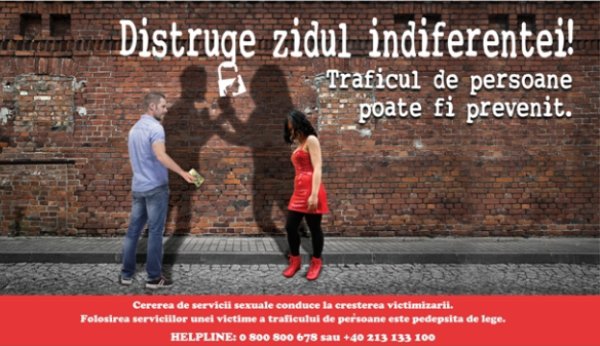 Distruge zidul indiferenţei - Megacampanie de prevenire a traficului de persoane