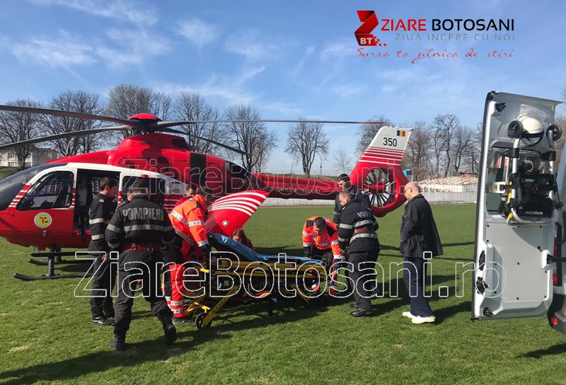 Bărbat din Dorohoi transportat de urgență cu elicopterul SMURD la Iași - FOTO