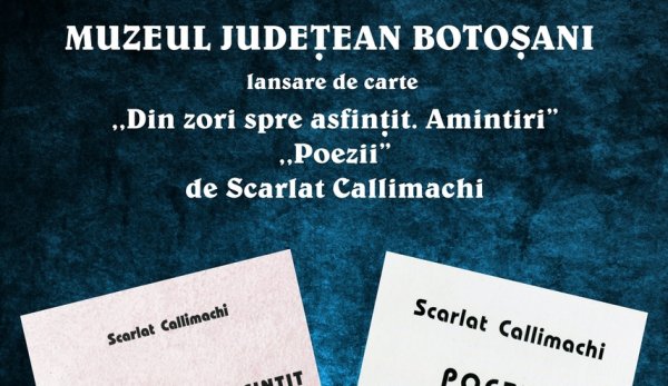 Muzeul Judeţean Botoșani organizează lansare de carte