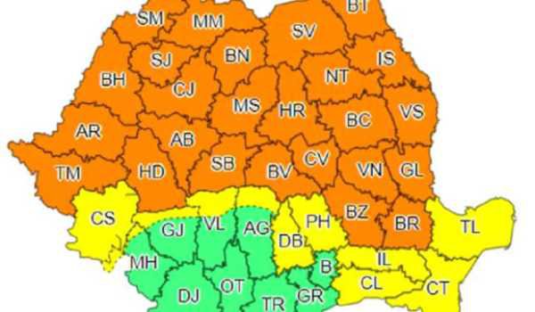 ANM, alertă meteo imediată! Cod portocaliu de vijelii! Avertizări pentru aproape toată țara