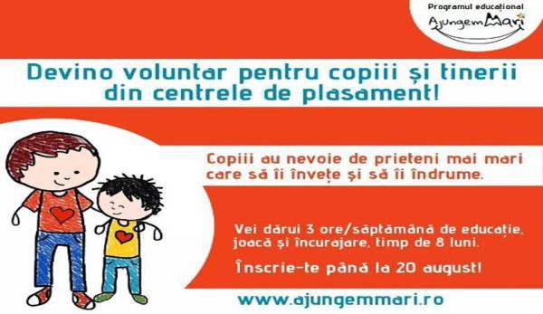 Se caută voluntari pentru educația copiilor și tinerilor instituționalizați din Botoșani