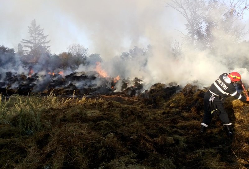 Incendiu uriaș: Pompierii din Dorohoi încearcă să stingă un incendiu care riscă să se extindă la o casă – FOTO