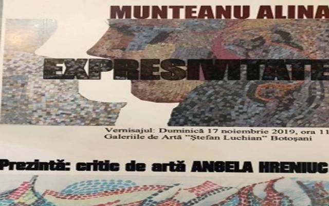 Galeriile de Artă „Ștefan Luchianˮ Botoșani, gazda expoziției personale „EXPRESIVITATE”