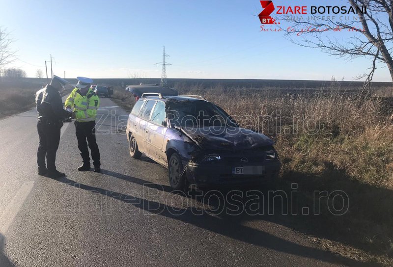 Accident! Botoșănean cercetat după ce s-a urcat băut la volan și s-a răsturnat cu mașina - FOTO