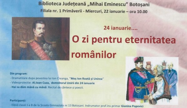 Mica Unire sărbătorită de copii la Biblioteca Județeană „Mihai Eminescu”