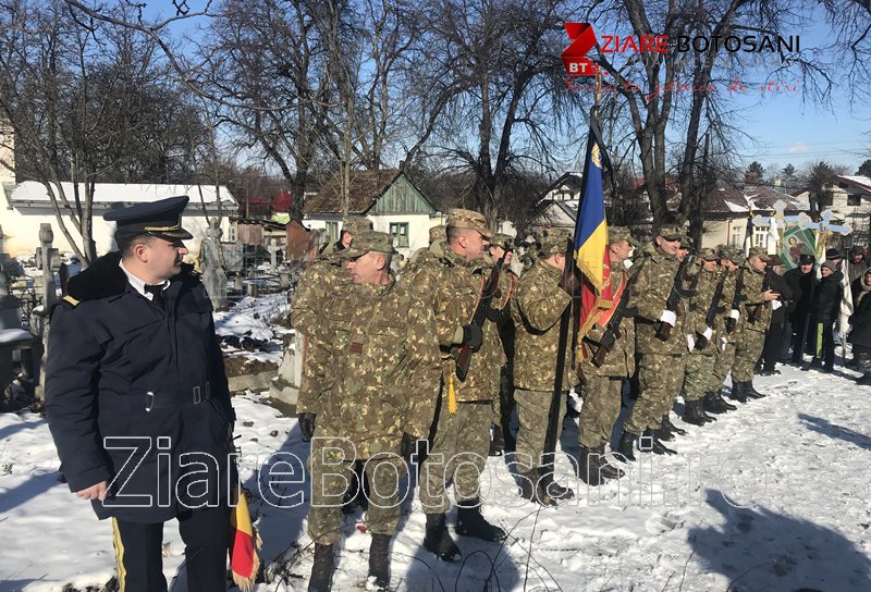 Eveniment solemn la Dorohoi! Veteran de război înmormântat cu onoruri militare – VIDEO / FOTO