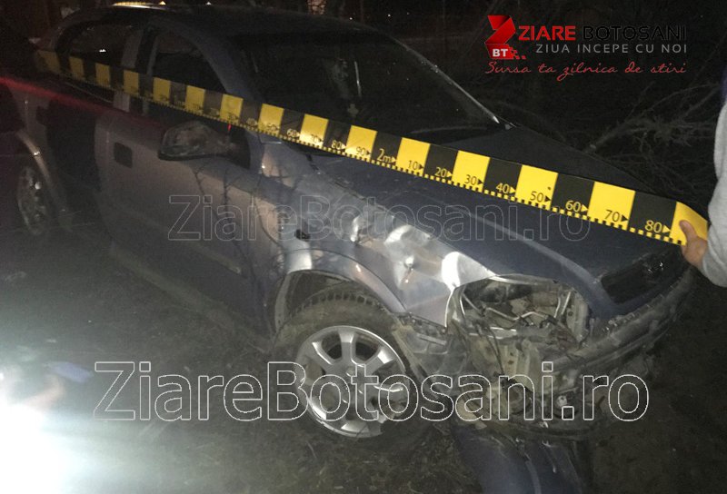 Accident la Dorohoi! O mașină a rupt un gard și s-a oprit într-un copac - FOTO