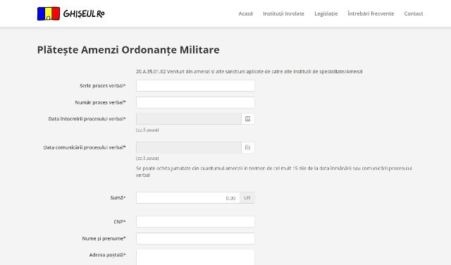 ANAF facilitează plata online a amenzilor aplicate pentru încălcările Ordonanțelor Militare