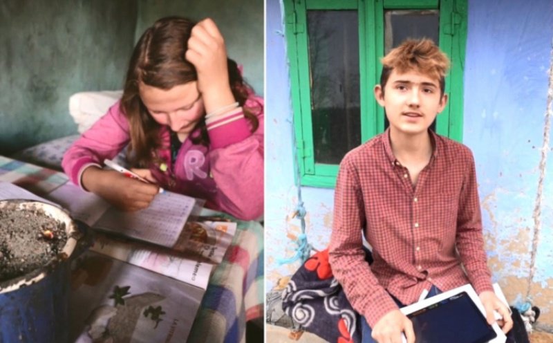 Povestea Elenei şi a lui Sebi, doi copii săraci din Botoşani care învață la lumânare, au impresionat o Românie întreagă
