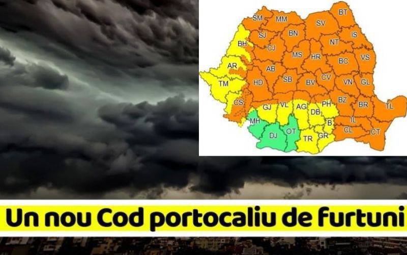 Nu s-a terminat! COD PORTOCALIU de fenomene meteo EXTREME. Furtuni, ploi torențiale și vijelii