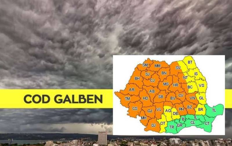 Anunț de ultimă oră de la ANM. COD GALBEN de vreme instabilă în județul Botoșani