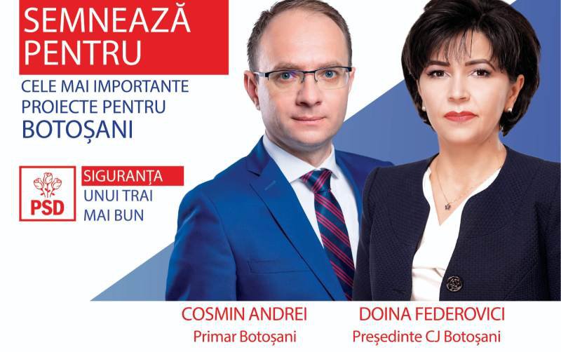 Cea mai mare campanie de consultare publică lansată de Federovici și Andrei, susținuți de PSD pentru Consiliul Județean și Primăria Botoșani