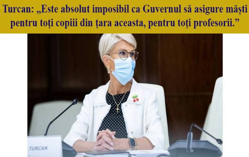 Doina Federovici: „Domnule Șoptică, nu vă jucați cu sănătatea copiilor și dascălilor noștri. Guvernul PNL nu asigură măști și dezinfectanți pentru toți copiii și profesorii!”