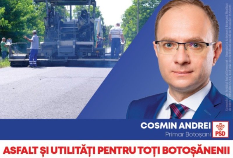 Cosmin Andrei: Am pregătit programul: „La periferie, la fel ca în centru”, asfaltare și racordare la utilități a zonelor de la marginea Botoșaniului