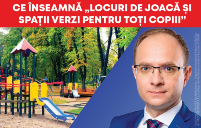 Cosmin Andrei: Am pregătit pentru familiile din Botoșani, Programul „LOCURI DE JOACĂ ȘI SPAȚII VERZI PENTRU TOȚII COPIII”