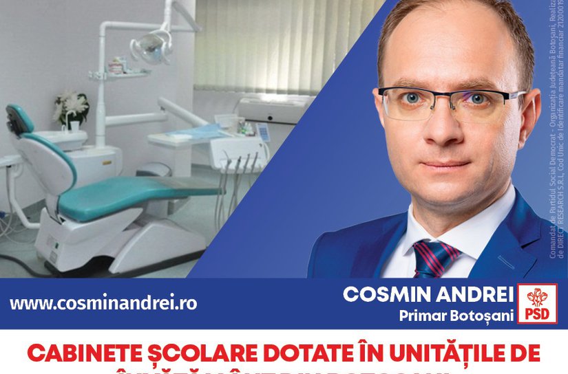 Cabinete medicale școlare dotate în unitățile de învățământ din Botoșani și controale gratuite pentru botoșănenii din comunitățile vulnerabile