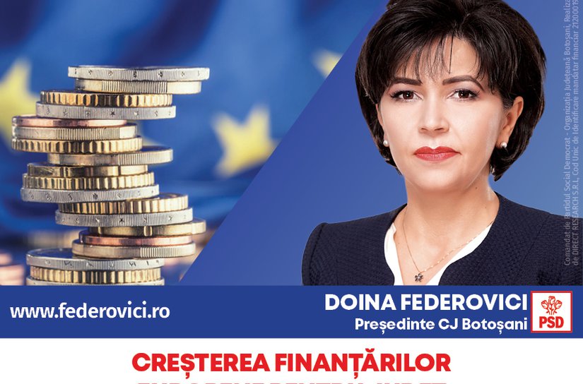 Federovici: „Voi aduce bani europeni pentru dezvoltarea județului Botoșani prin toate programele, inclusiv prin mecanismul ITI - Țara de Sus, Investiții Teritoriale Integrate”