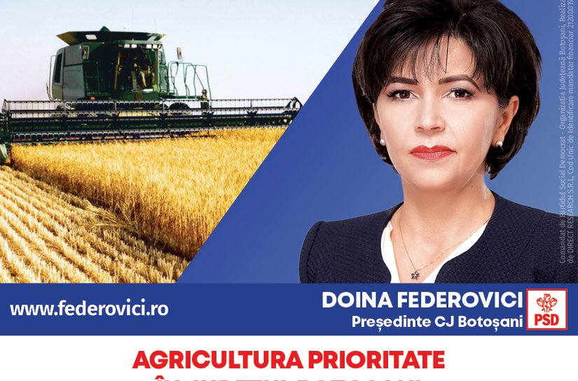 Doina Federovici: „La Consiliul Județean voi fi principalul partener al fermierilor botoșăneni”