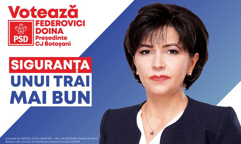 De ce să votezi Doina Federovici Președinte al Consiliului Județean Botoșani?