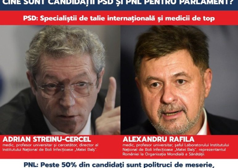 Diferența dintre candidații PSD și cei ai PNL pentru Parlament: Medici specialiști de talie internațională la PSD și politruci de meserie, trădători și traseiști la PNL