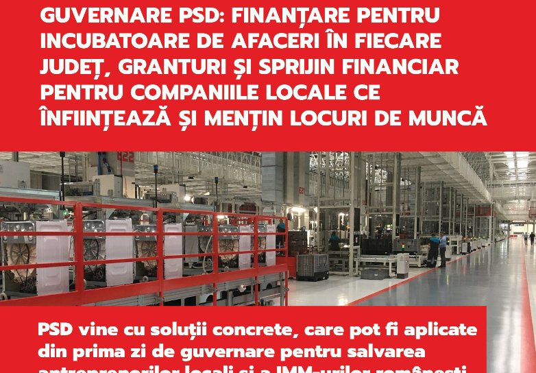 Costel Pătrăuceanu: „Finanțare pentru incubatoare de afaceri în fiecare județ, granturi și sprijin financiar pentru companiile locale ce înființează și mențin locuri de muncă sunt o parte din soluțiile PSD pentru antreprenori”