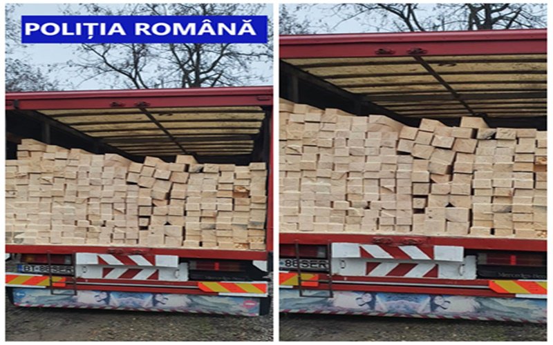 Transport ilegal de lemne depistat de polițiștii botoșăneni