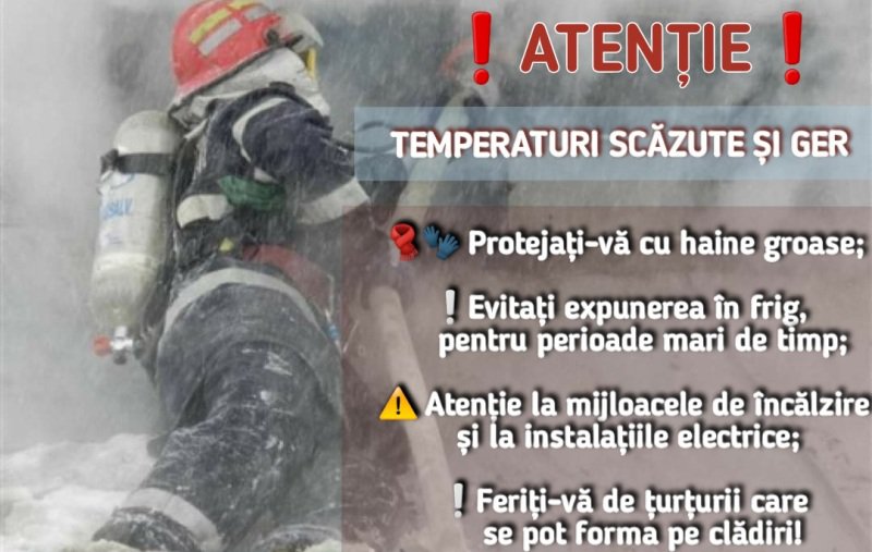 ATENȚIE! Se anunță temperaturi scăzute și ger