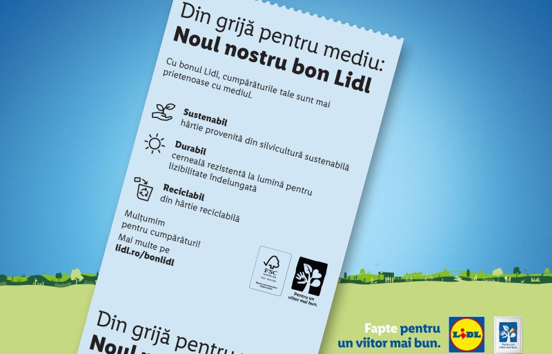 Lidl introduce un nou bon prietenos cu mediul, realizat dintr-o hârtie termică inovatoare