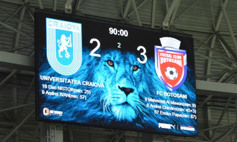 Victorie spectaculoasă pentru FC Botoșani împotriva celor de la Universitatea Craiova