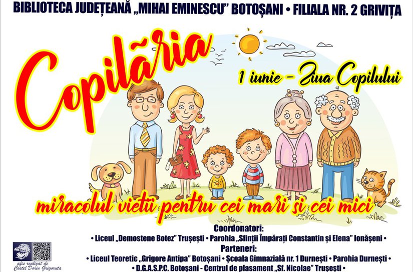 Biblioteca Județeană vă invită la activitatea „Copilăria – miracolul vieții pentru cei mari și cei mici”