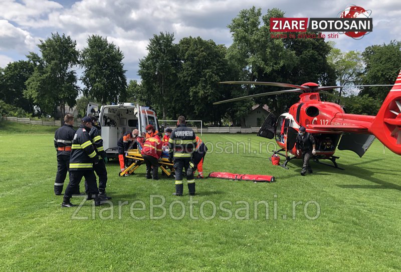 Bărbat cu hipertensiune intracraniană preluat de elicopterul SMURD de la Dorohoi