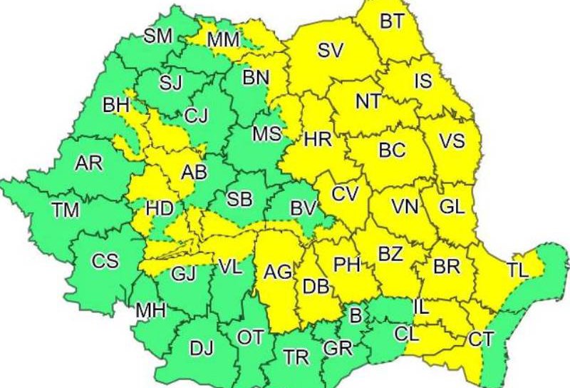 S-a emis Cod galben! Meteorologii anunţă că vremea va fi împărţită între caniculă şi vijelii