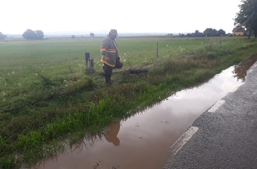 Vijelia a făcut din nou pagube în județ: Stâlpi și copaci căzuți pe străzi, acoperișuri desprinse - FOTO