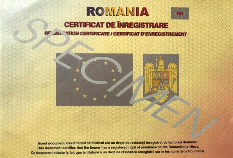 Aspect nou pentru certificatul de înregistrare, document emis cetățenilor europeni