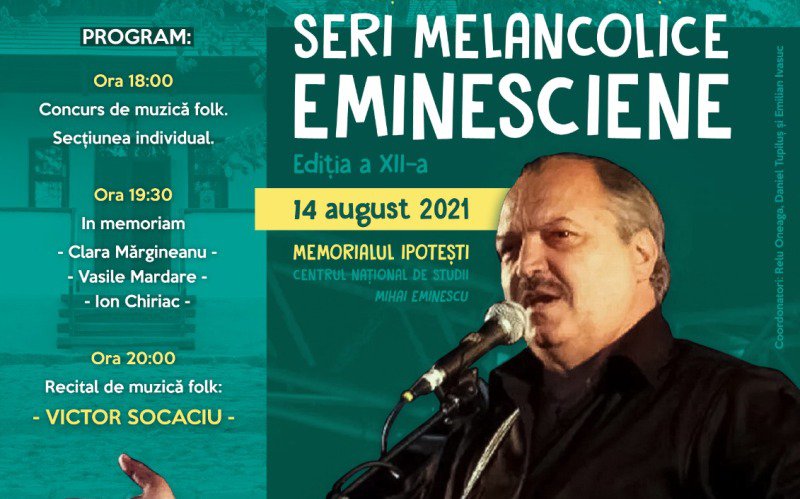 O nouă ediție a Festivalului Naţional de Muzică Folk pentru Copii şi Tineret „Seri melancolice eminesciene”, sâmbătă, la Ipotești