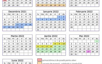 Calendarul anului școlar 2021-2022. Vezi …