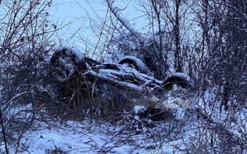 Mașina unor români, strivită de …