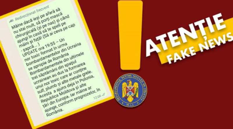 ISU Botoșani atenționează cetățenii referitor la anunțuri FAKE NEWS