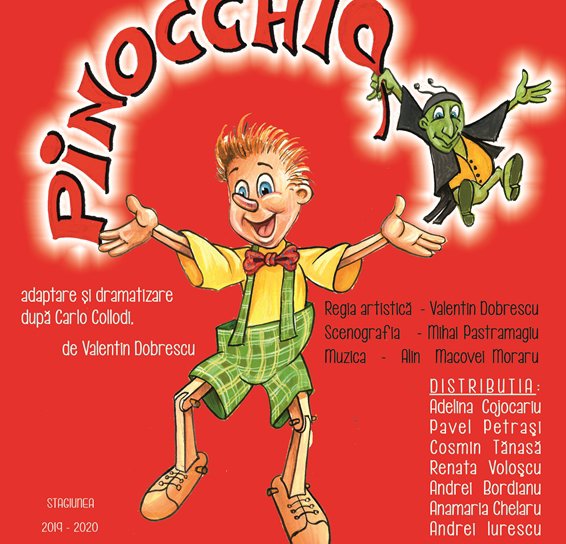 Spectacolul „Pinocchio” în acest weekend la Teatrul Vasilache Botoșani